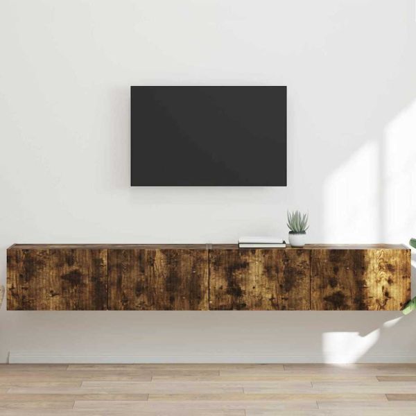 TV стенен шкаф 2 pcs Димян дъб 98 x 31 x 29,5 см