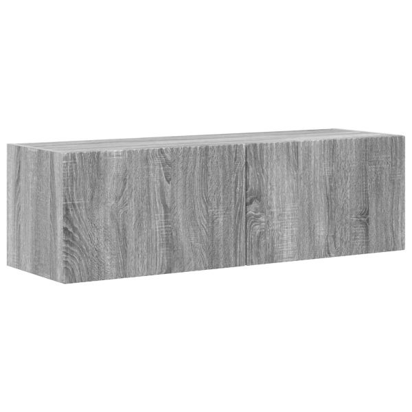 TV стенен шкаф 2 pcs Сив Сонома 98 x 31 x 29,5 см