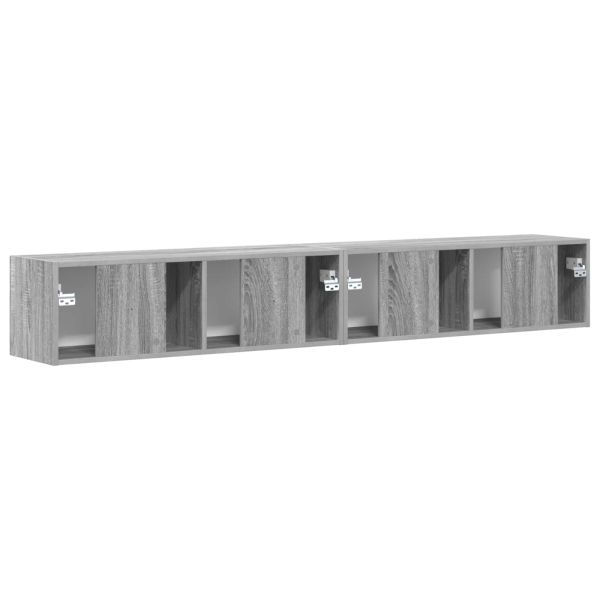 TV стенен шкаф 2 pcs Сив Сонома 98 x 31 x 29,5 см