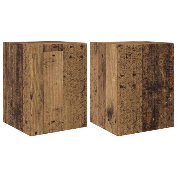 TV стенен шкаф 2 pcs Старо дърво 30 x 31 x 40 см