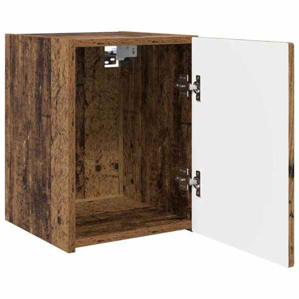 TV стенен шкаф 2 pcs Старо дърво 30 x 31 x 40 см