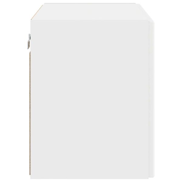 TV стенен шкаф Бяло 59,5 x 31 x 40 см Инженерно дърво