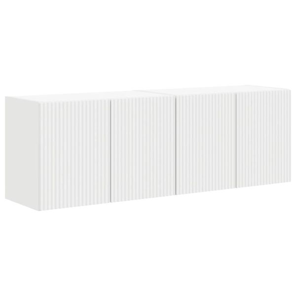 TV стенен шкаф 2 pcs Бяло 59,5 x 31 x 40 см Инженерно дърво