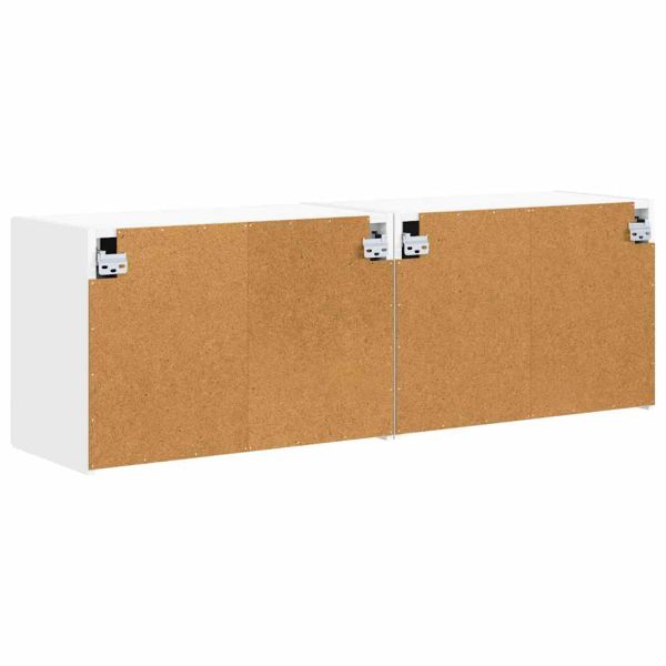 TV стенен шкаф 2 pcs Бяло 59,5 x 31 x 40 см Инженерно дърво