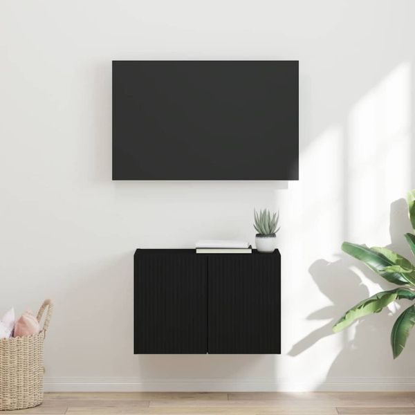 TV стенен шкаф Черно 59,5 x 31 x 40 см Инженерно дърво
