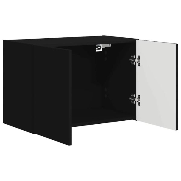 TV стенен шкаф Черно 59,5 x 31 x 40 см Инженерно дърво