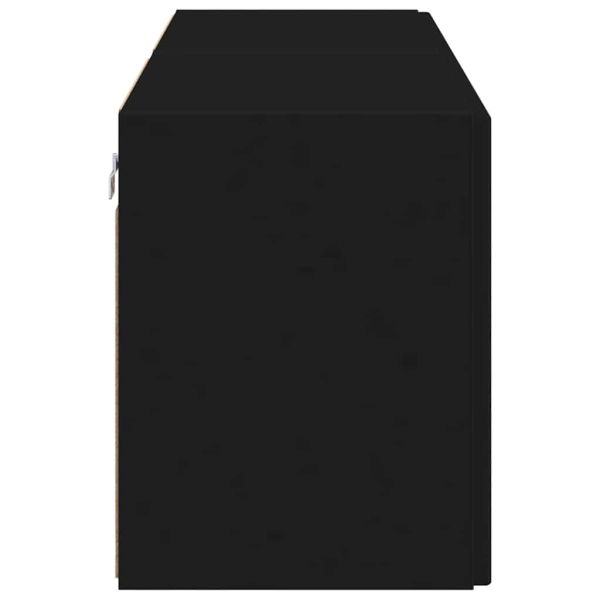 TV стенен шкаф 2 pcs Черно 59,5 x 31 x 40 см Инженерно дърво