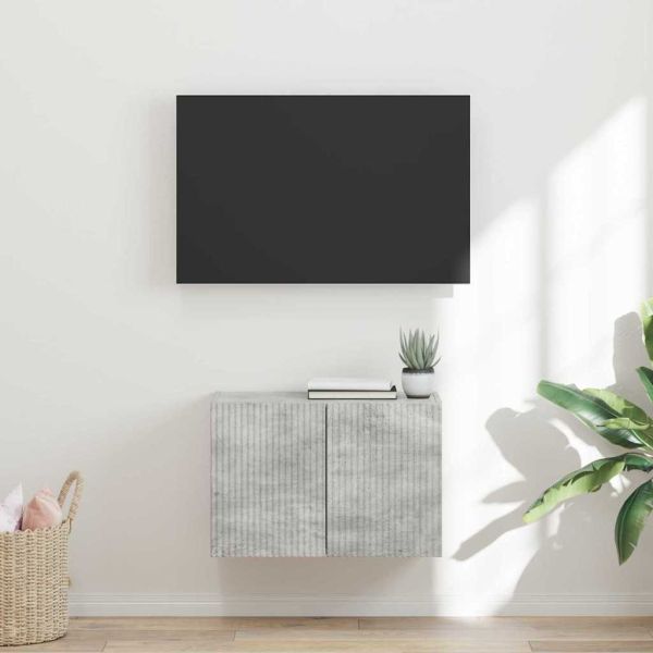 TV стенен шкаф Циментено сиво 59,5 x 31 x 40 см Инженерно дърво