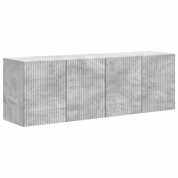 TV стенен шкаф 2 pcs Циментено сиво 59,5 x 31 x 40 см