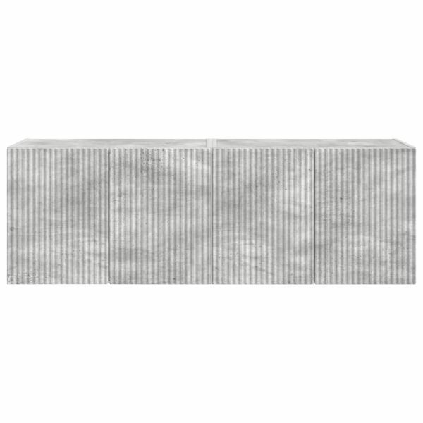 TV стенен шкаф 2 pcs Циментено сиво 59,5 x 31 x 40 см