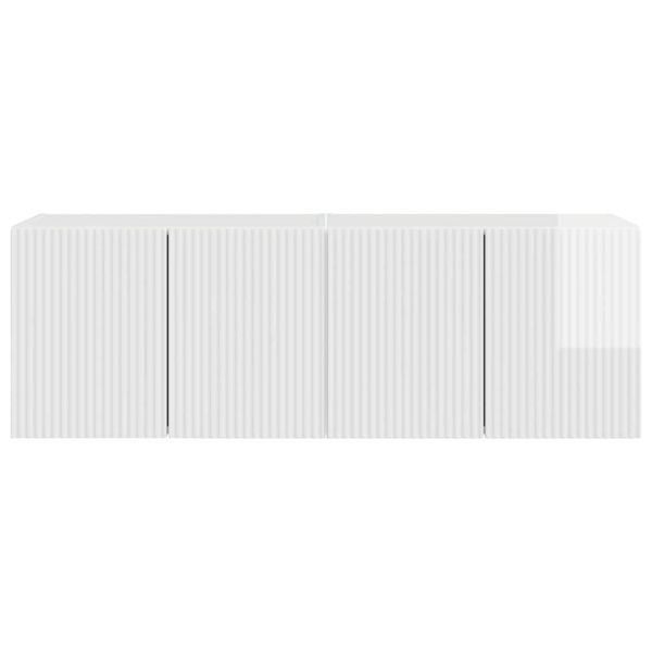 TV стенен шкаф 2 pcs Лъскаво бяло 59,5 x 31 x 40 см