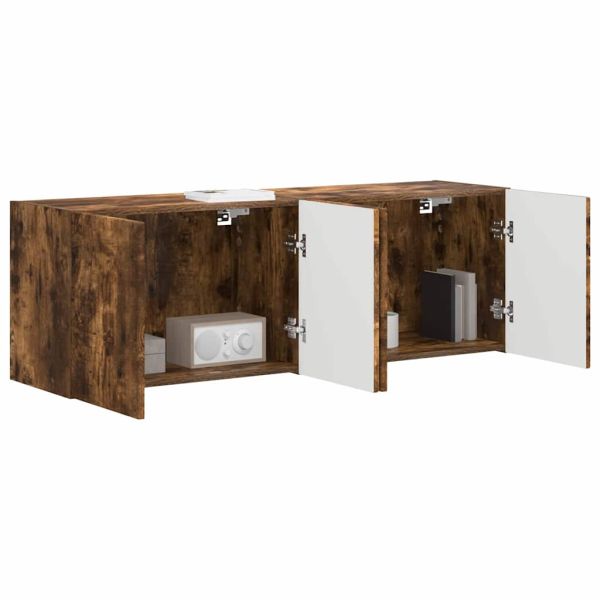 TV стенен шкаф 2 pcs Димян дъб 59,5 x 31 x 40 см