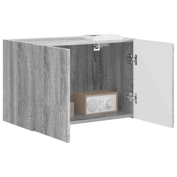 TV стенен шкаф Сив Сонома 59,5 x 31 x 40 см Инженерно дърво