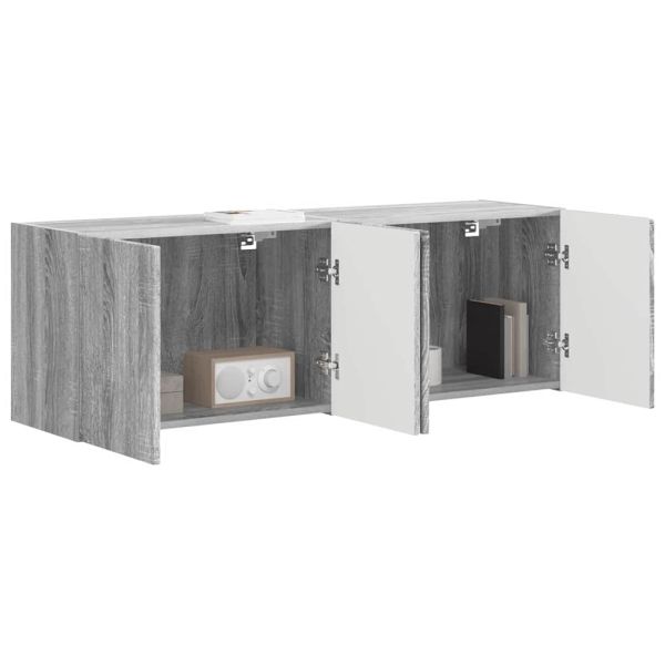 TV стенен шкаф 2 pcs Сив Сонома 59,5 x 31 x 40 см