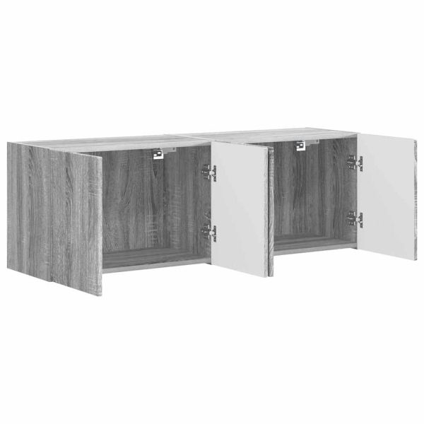 TV стенен шкаф 2 pcs Сив Сонома 59,5 x 31 x 40 см