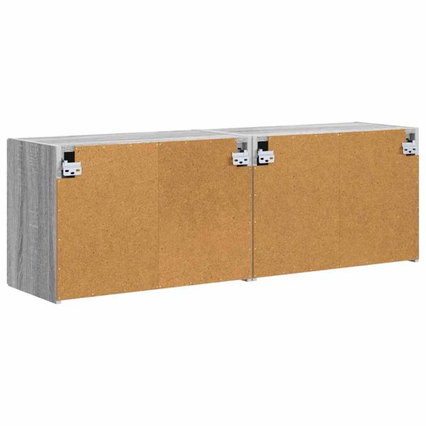 TV стенен шкаф 2 pcs Сив Сонома 59,5 x 31 x 40 см