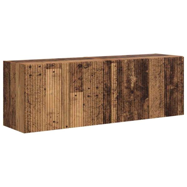 TV стенен шкаф 2 pcs Старо дърво 59,5 x 31 x 40 см