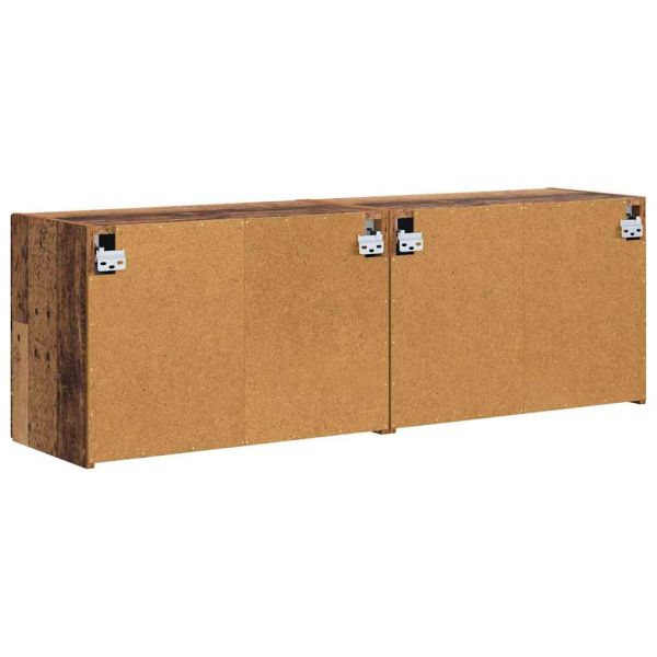 TV стенен шкаф 2 pcs Старо дърво 59,5 x 31 x 40 см