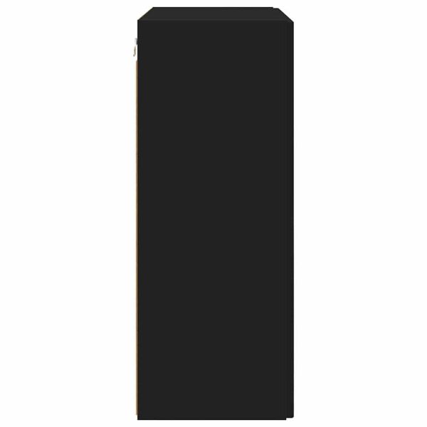 TV стенен шкаф Черно 59,5 x 31 x 80 см Инженерно дърво