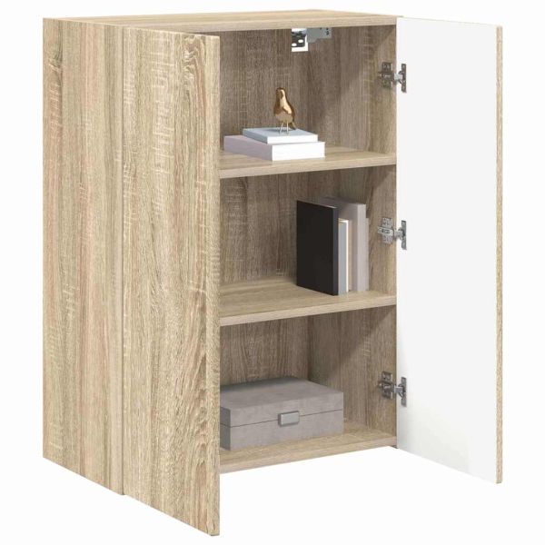 TV стенен шкаф Сонома дъб 59,5 x 31 x 80 см Инженерно дърво