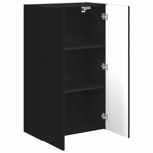 TV стенен шкаф Черно 59,5 x 31 x 100 см Инженерно дърво