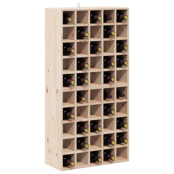 Винен рафт 2 pcs Естествен 56 x 25 x 56 cm Солидно борово дърво
