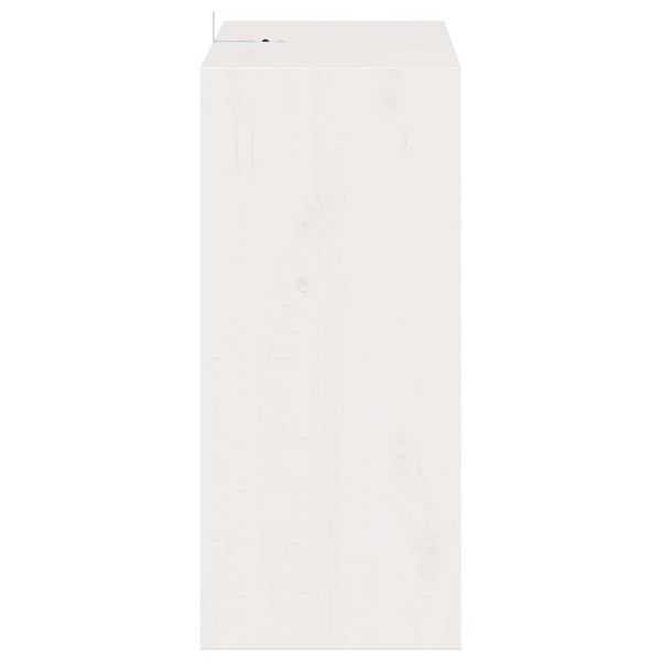 Винен рафт 2 pcs Бяло 56 x 25 x 56 cm Солидно борово дърво