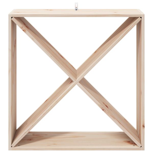 Винен рафт 4 pcs Естествен 62 x 25 x 62 cm Солидно борово дърво