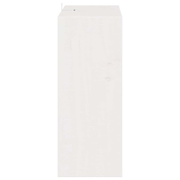 Винен рафт 4 pcs Бяло 62 x 25 x 62 cm Солидно борово дърво