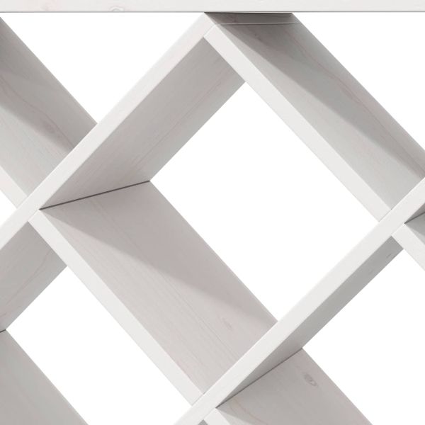 Винен рафт 2 pcs Бяло 62 x 25 x 62 cm Солидно борово дърво