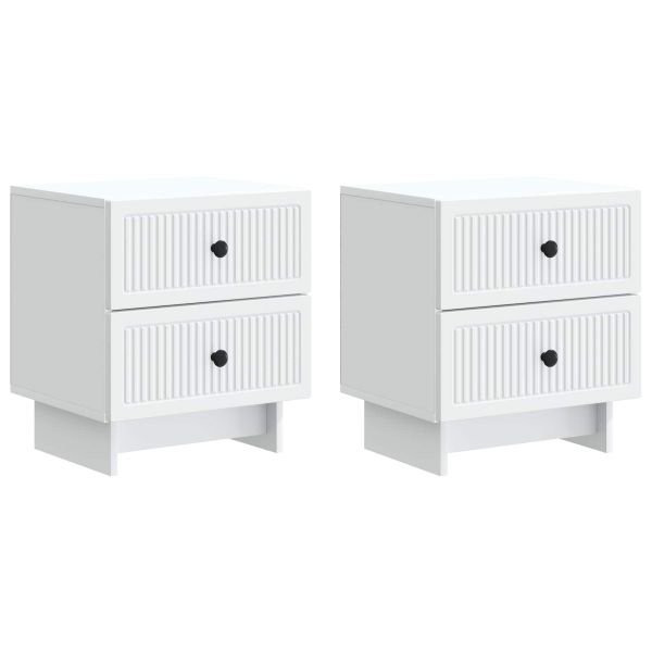 Нощен шкаф 2 pcs Бяло 43 x 34,5 x 47,5 см Инженерна дървесина