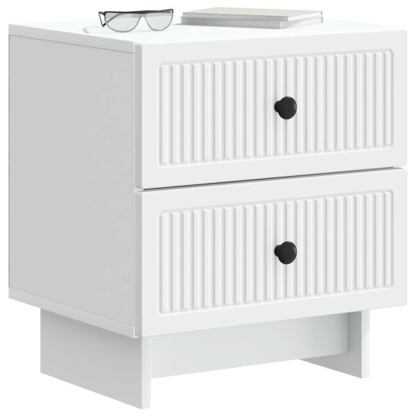 Нощен шкаф 2 pcs Бяло 43 x 34,5 x 47,5 см Инженерна дървесина