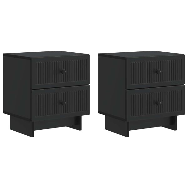 Нощен шкаф 2 pcs Черно 43 x 34,5 x 47,5 см Инженерна дървесина