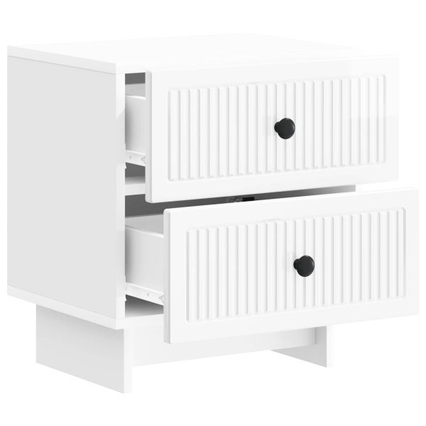 Нощен шкаф с чекмедже 2 pcs Бял гланц 43 x 34,5 x 47,5 см