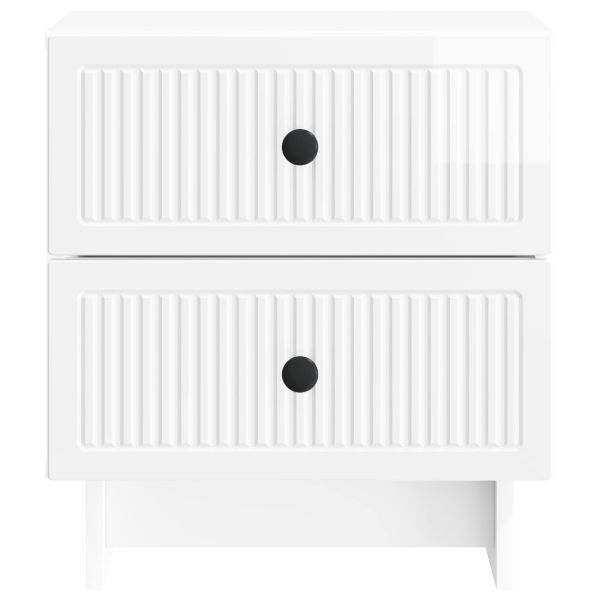 Нощен шкаф с чекмедже 2 pcs Бял гланц 43 x 34,5 x 47,5 см