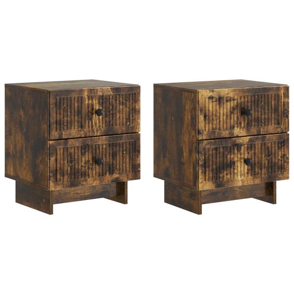 Нощен шкаф с чекмедже 2 pcs Опушен дъб 43 x 34,5 x 47,5 см