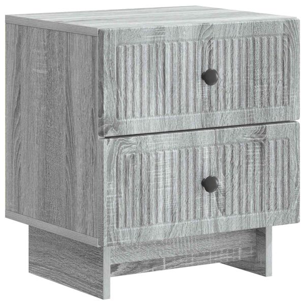 Нощен шкаф с чекмедже 2 pcs Сива сонома 43 x 34,5 x 47,5 см