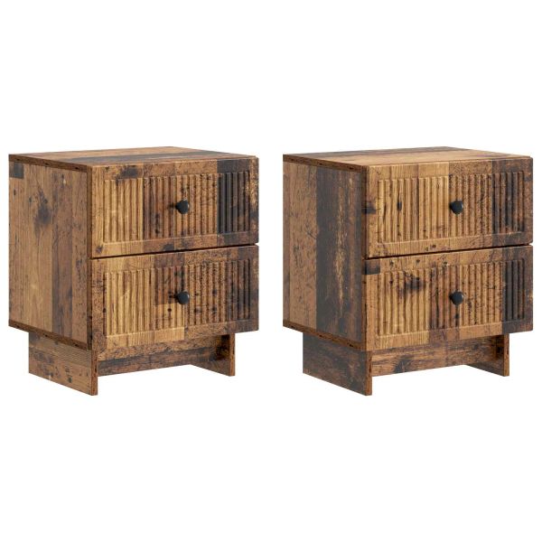 Нощен шкаф с чекмедже 2 pcs Старо дърво 43 x 34,5 x 47,5 см