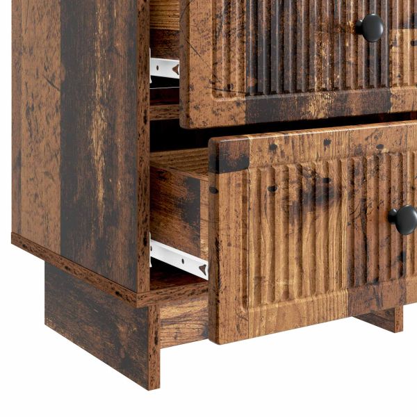 Нощен шкаф с чекмедже 2 pcs Старо дърво 43 x 34,5 x 47,5 см