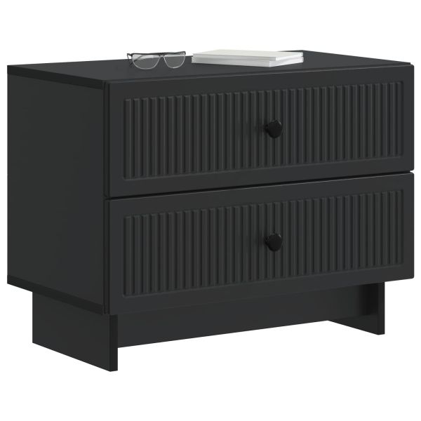 Нощен шкаф Черно 62 x 34,5 x 47,5 см Инженерна дървесина