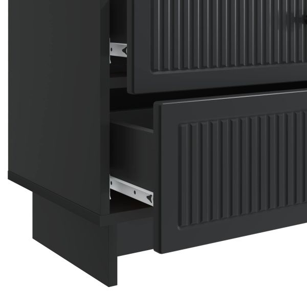 Нощен шкаф Черно 62 x 34,5 x 47,5 см Инженерна дървесина