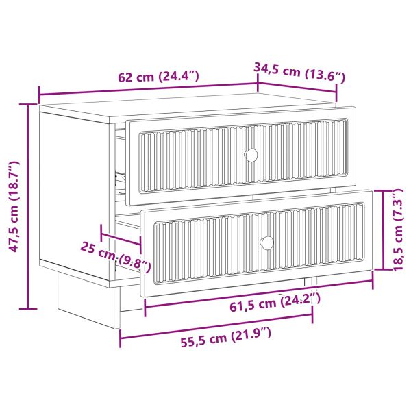 Нощен шкаф Дъб сонома 62 x 34,5 x 47,5 см Инженерна дървесина