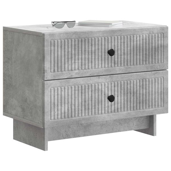 Нощен шкаф Бетонно сиво 62 x 34,5 x 47,5 см Инженерна дървесина