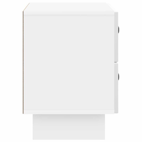 Нощен шкаф Бял гланц 62 x 34,5 x 47,5 см Инженерна дървесина