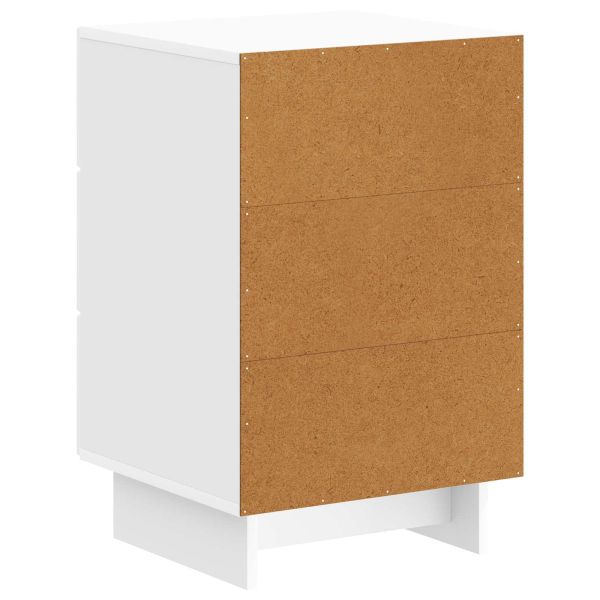 Нощен шкаф Бял гланц 43 x 41 x 66,5 см Инженерна дървесина