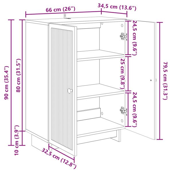Служебен шкаф Бетонно сиво 66 x 34,5 x 90 см