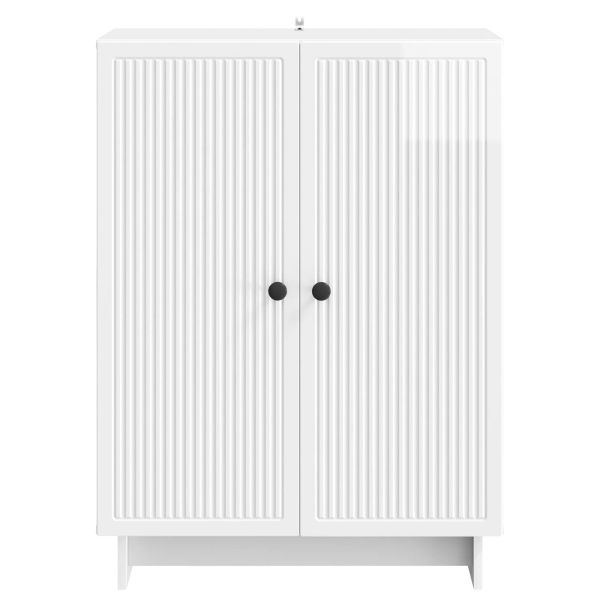 Служебен шкаф Бял гланц 66 x 34,5 x 90 см Инженерна дървесина