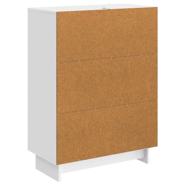 Служебен шкаф Бял гланц 66 x 34,5 x 90 см Инженерна дървесина