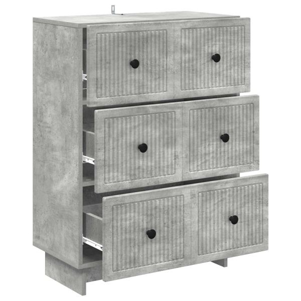 Чекмеджетен шкаф Бетонно сиво 66 x 34,5 x 90 см
