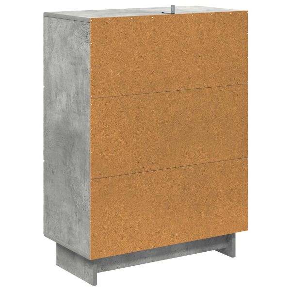Чекмеджетен шкаф Бетонно сиво 66 x 34,5 x 90 см